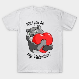 sabertooth tiger holding a heart T-Shirt